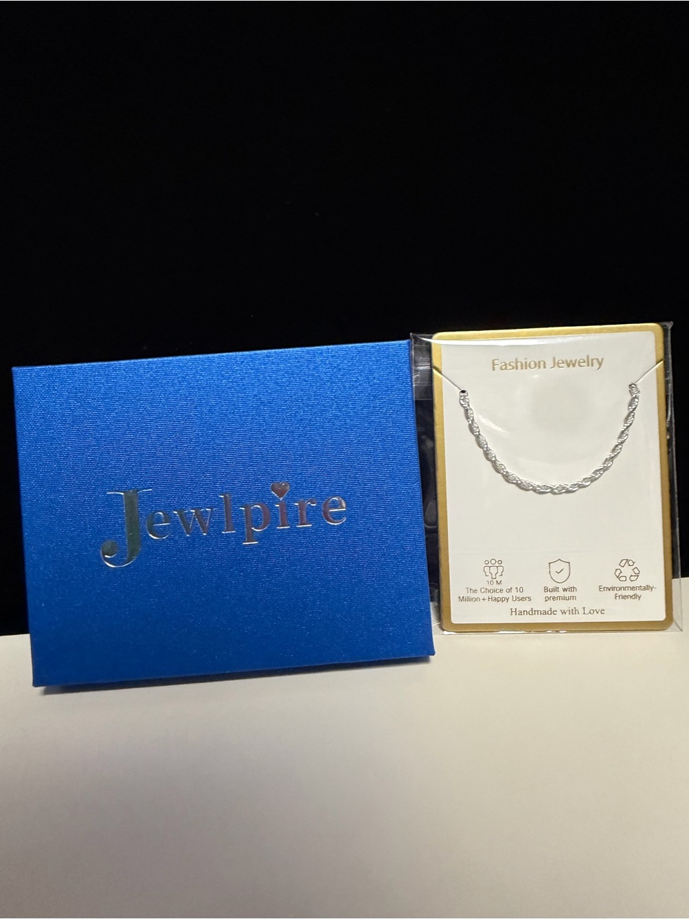 Jewlpire 925 Sterling Silver Rope Chain Necklace NIB